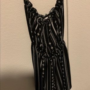 black flower summer romper